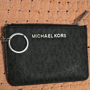 Michael Kors Black Pouch with Silver Accents